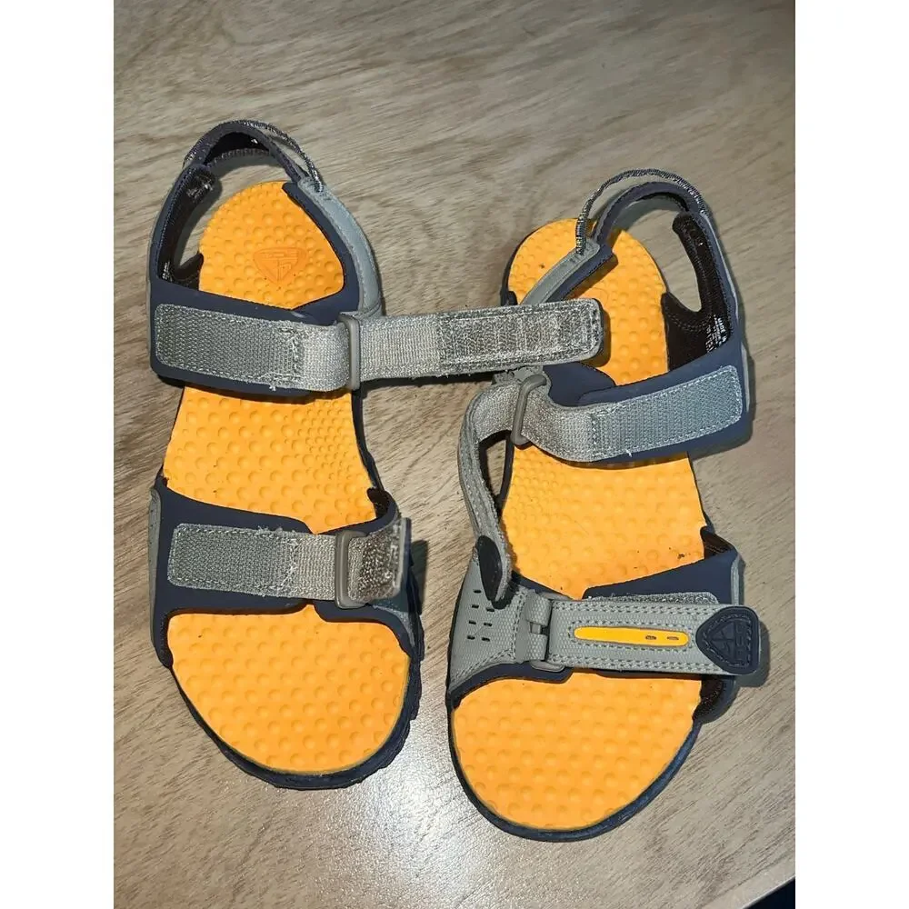 Nike ACG Youth Trail Sandals Gray Orange Hook Loop Outdoor Hiking Size 4Y